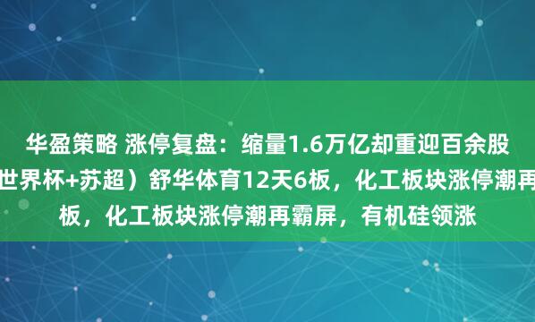 华盈策略 涨停复盘：缩量1.6万亿却重迎百余股涨停！体育概念（世界杯+苏超）舒华体育12天6板，化工板块涨停潮再霸屏，有机硅领涨